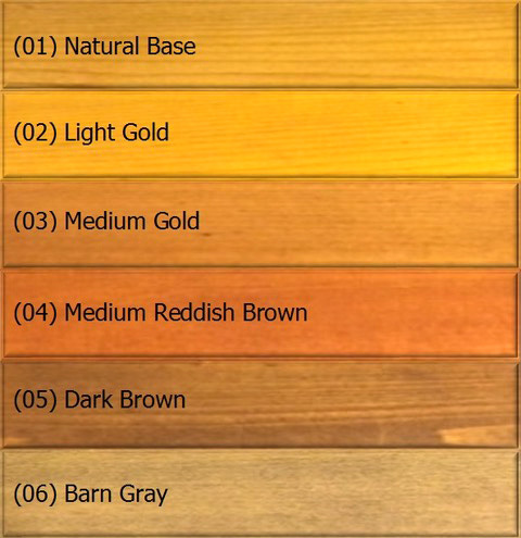 Color chart for wood in 6 colors - Outlast® CTA Products